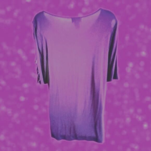 OSO CASUALS BLOUSE/TOP Stretch Knit CUT-OUT Sleeve SIZE MEDIUM NWOT - Picture 4 of 5